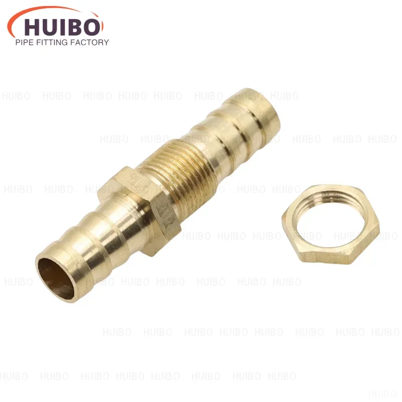 ID Pipe 6 8 10 12 14 16mm Hose Barb Bulkhead Brass Barbed Tube Pipe Fitting Coupler Connector Adapter For Fuel Gas Water Copper