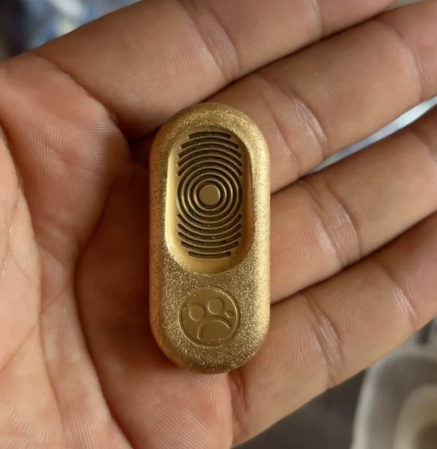 Used EDC Topb copper coin Copper shell+Peek board Stress Relief Toy Pocket Toy Fidget Slider Decompression Toy For Adult