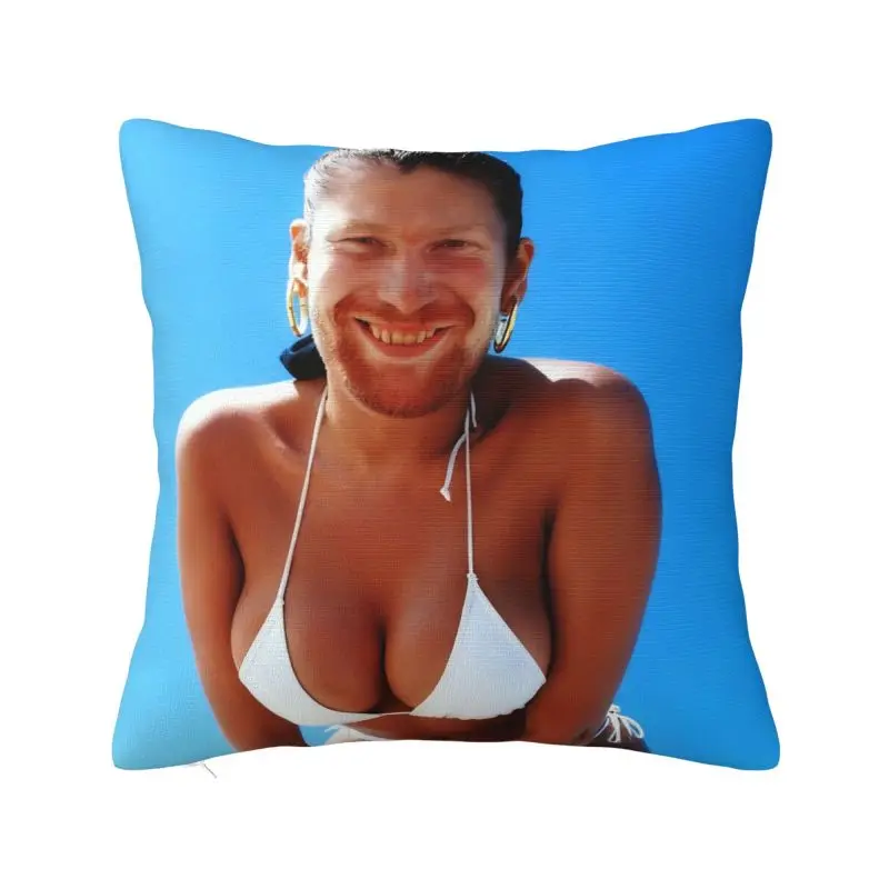 Funny Aphex Twin Meme Cushion Cover 55x55cm Velvet Throw Pillow Case for Sofa Square Pillowcase Living Room Decoration