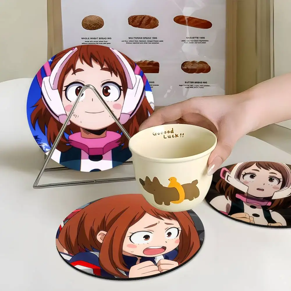 

1pc Ochaco Uraraka Anime My Hero A-Academia Wooden Coaster Colour Printing Cup Mat Home Desk Decoration Gifts