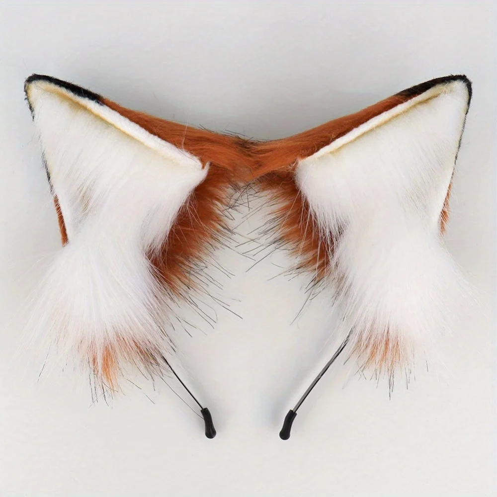 Kit coda orecchie di volpe stile anime - Accessori realistici in pelliccia sintetica con fascia per capelli, perfetti per contesti cosplay, riunioni a tema