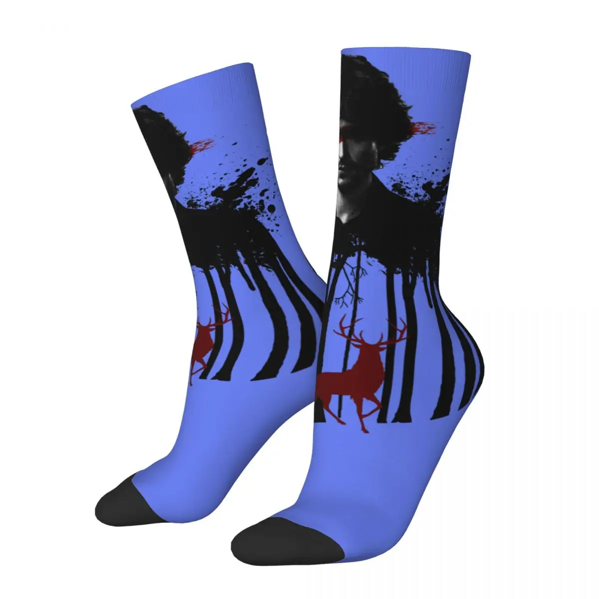 Funny Happy Men's compression Socks Forest Retro Harajuku Hannibal Ogre Serial Killer Hip Hop Novelty Crew Crazy Sock