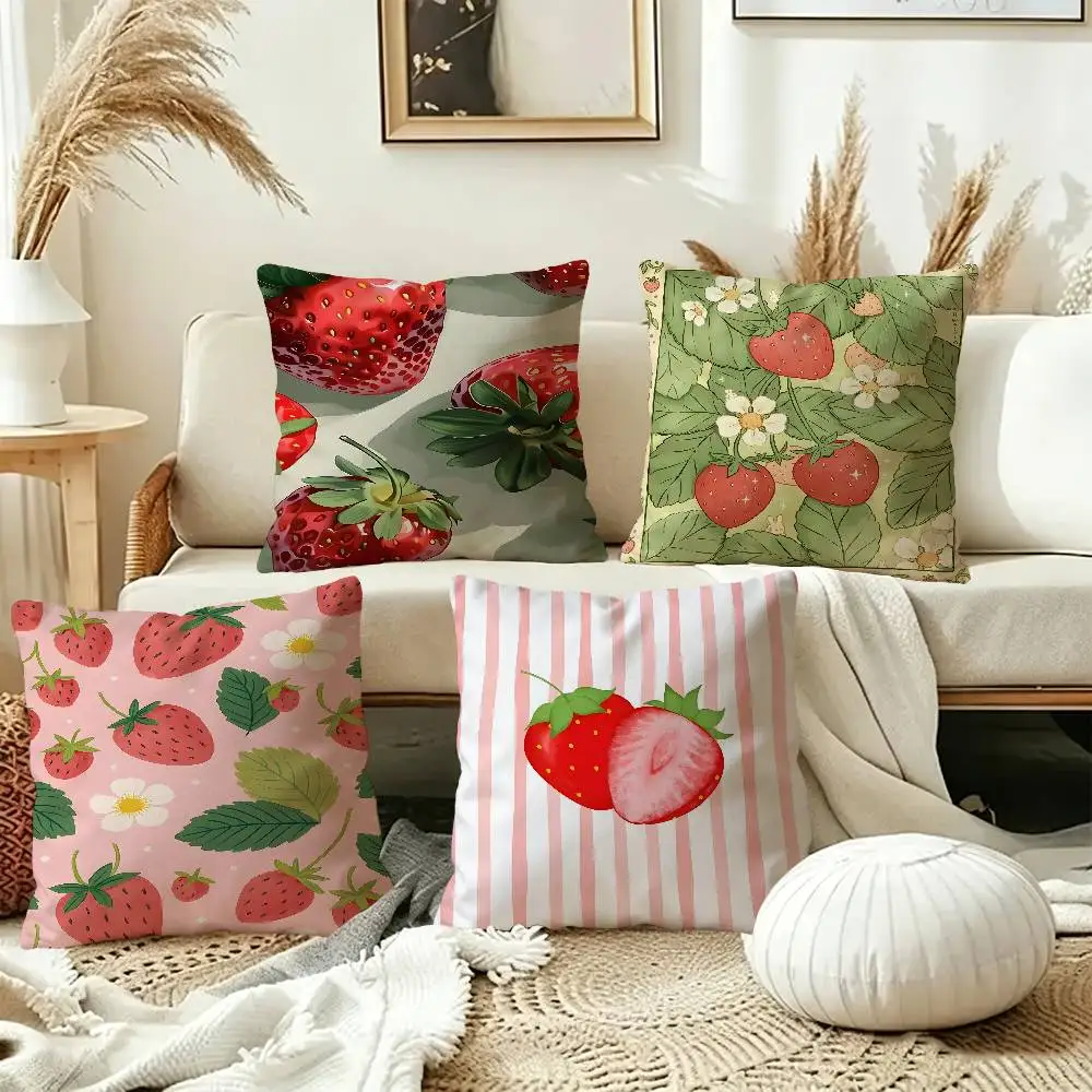 Fashion Strawberry Pillow Gift Home Office Decoration Bedroom Sofa Car Cushion Cover case 45x45