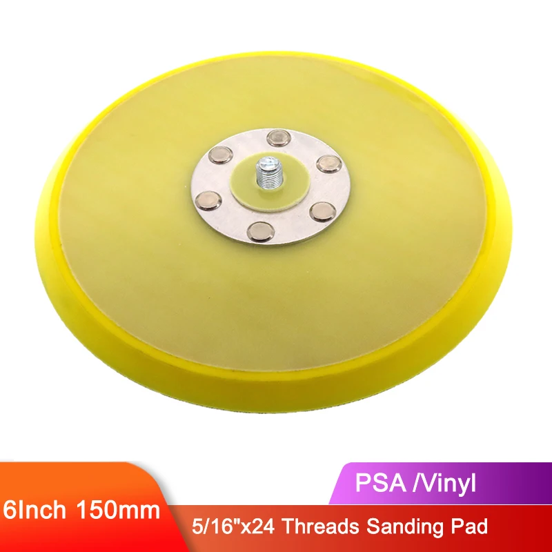 

6 Inch 150mm Vinyl PSA Sanding Pad for Self-adhesive Discs Sander Backing Pad 5/16"-24 Thread Power Tools Accessories