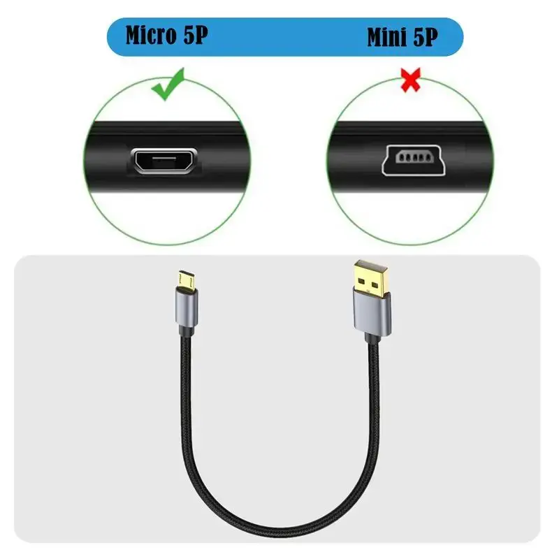 0.3m 1.8m 3m 5m 10m 480Mbps Gold Plated Metal Shell Cotton Mesh AM to Micro 5Pin Male MP3 Phone And Tablet Data Charging Cable