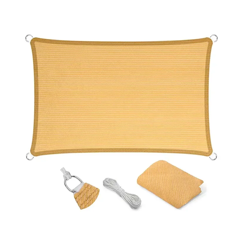 Outdoor Sand Beige Color Garden Patio Hdpe Sun Shade Sail for Decks Rectangle Shade Sail 4*6m