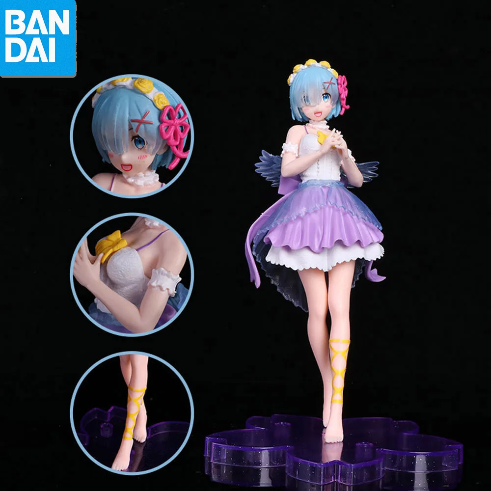 

Re：Life In A Different World From Zero 19CM Kawaii Angel Rem Purple Skirt Model Anime Figure PVC Doll Collection Toys for Kids