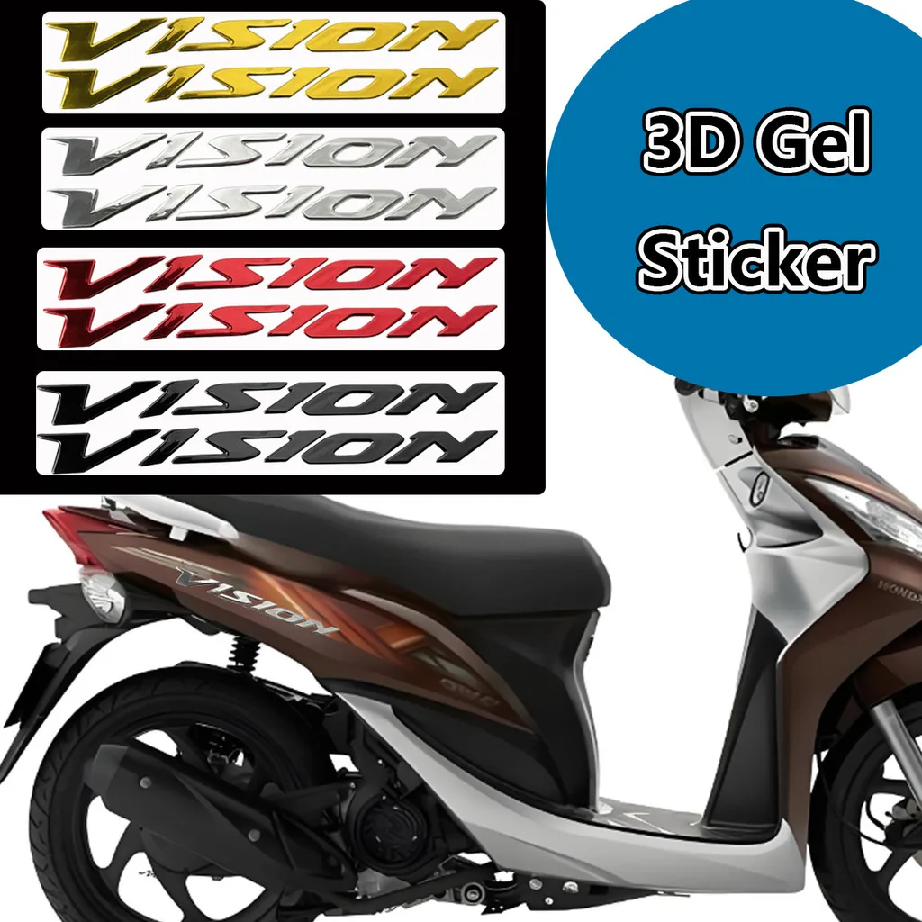 2PCS Vision Motorcycle Stickers 3D Soft Gel Motorcycle Body Decals for Vision 110 150