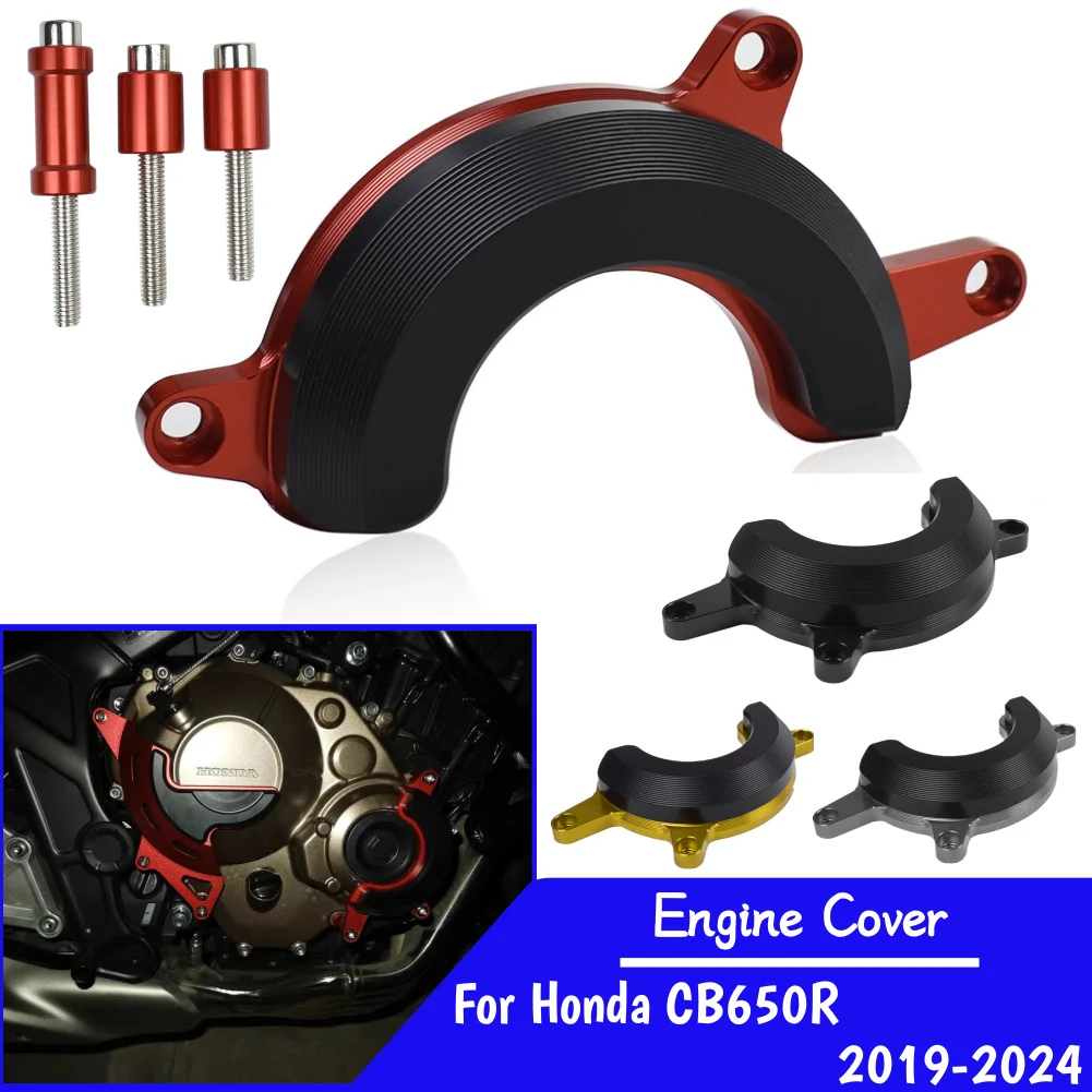 

CB650R Engine Case Stator Clutch Cover Guards Crash Pad For Honda CB 650R CB650 R 2019-2024 Motorcycle Frame Sliders Protector