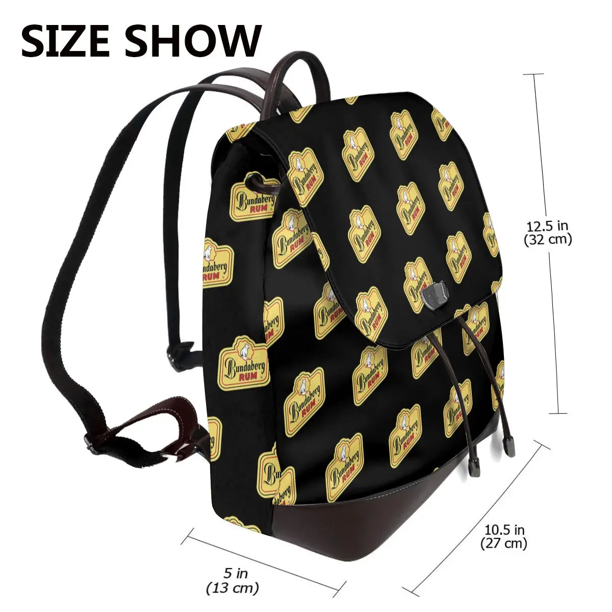 Official Merchandise Of Bundaberg Rum Logo Classic Bookbag School Student Bags Hiking Travel Daypack for Women Derma Backpack