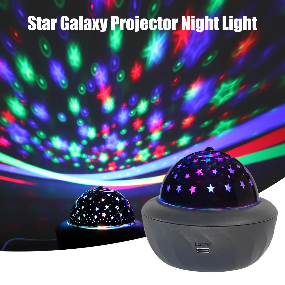 

RGB LED Galaxy Star Projector Light USB Stage Effecting Light Auto Rotating for Ceiling Party Holiday Christmas Home Decorations
