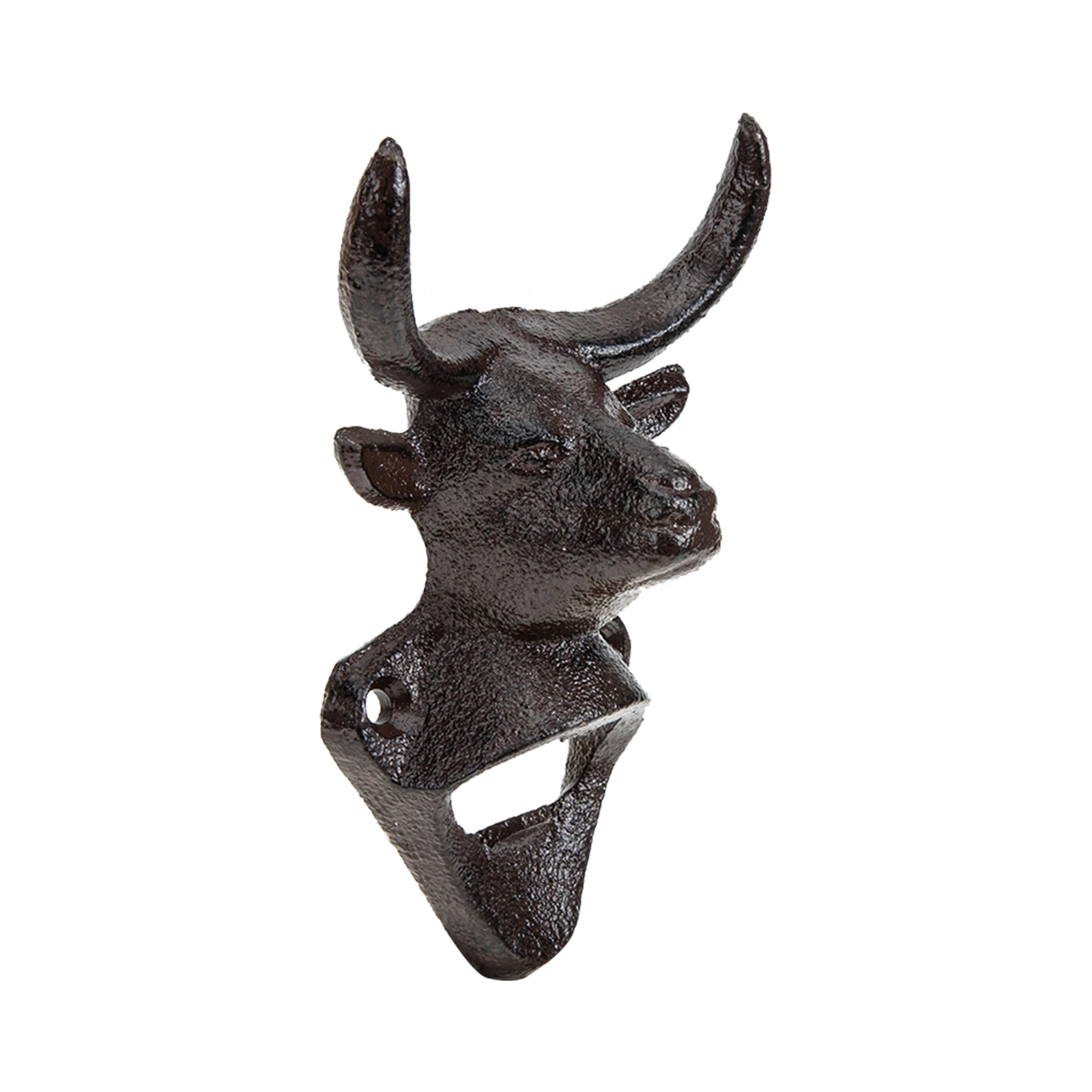 

Wall Hanging Decorative Bull Head Bottle Opener Cast Iron Beer Tool Animal Shape Adornment Sturdy Safe Festive Practical Eye
