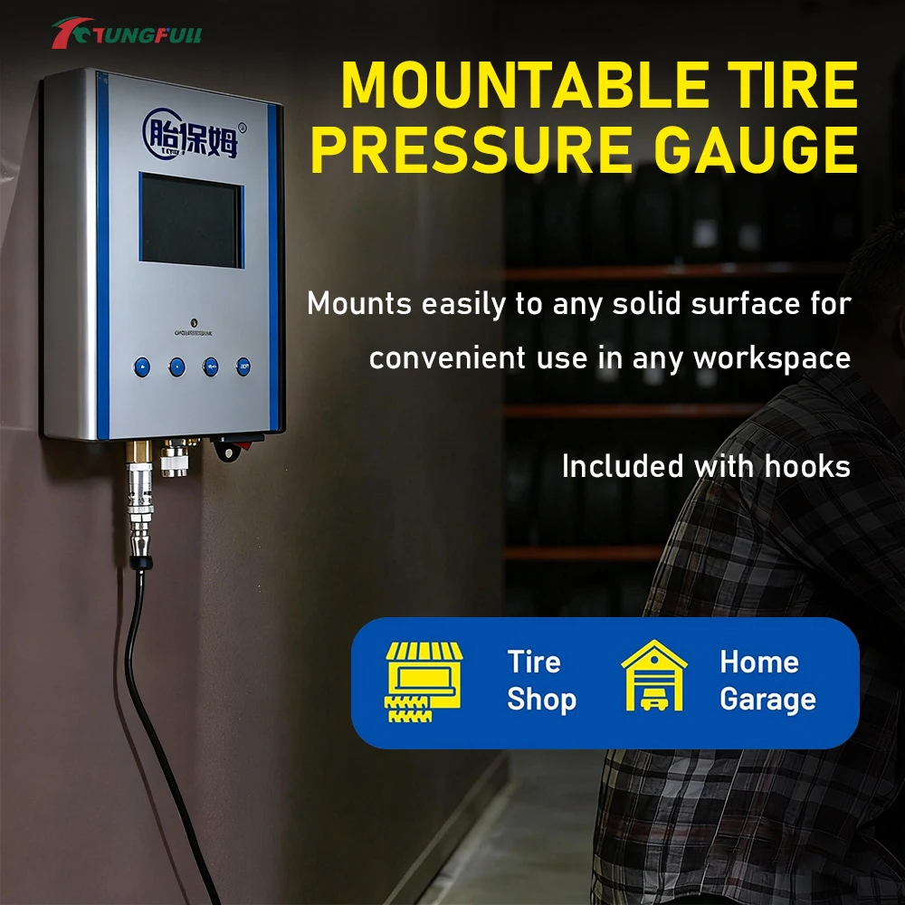 Wall-mounted Digital Tyre Pressure Gauge Automatic Tyre Infaltor Inflation Gun Air Gauge Automatic Tire Shop Inflation Gun
