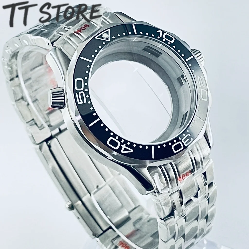 41mm Waterproof Watch Case with Stainless Steel Bracelet for Seamaster 300/600 NH35/NH36/NH34 Movement 31mm Dial Watch Parts image 3