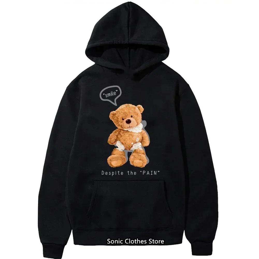 New Teddy bear Fashion Men's Hoodie Casual Hoodies Pullovers Sweatshirts Men's Top Solid Color Hoodies Sweatshirt Male