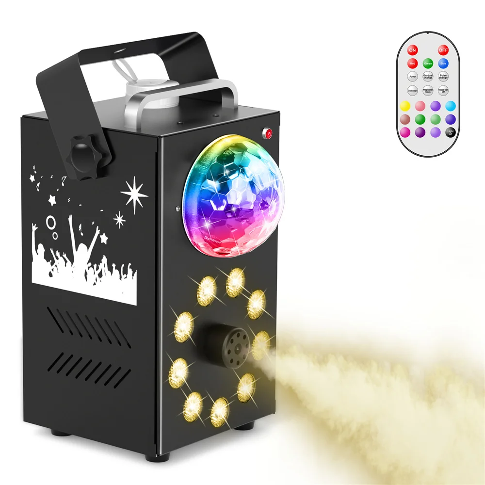 700W Smoke Machine With 9 Pcs LED Illuminated Disco ball With Remote Control For Halloween Christmas Parties And Stage Shows