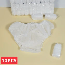 10PCS Non Woven Disposable Panties For Women Men Business Trips Spa Wash-Free Briefs Menstruation Underwear For Travel Hotel