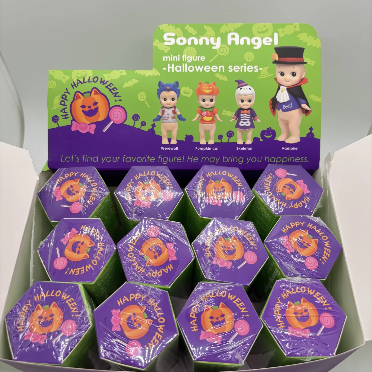 

Мини-фигурка Сонни Ангела 2015, серия Хэллоуина, слепая коробка, его характеристики - светящиеся вампиры и светящиеся призраки SAS65235