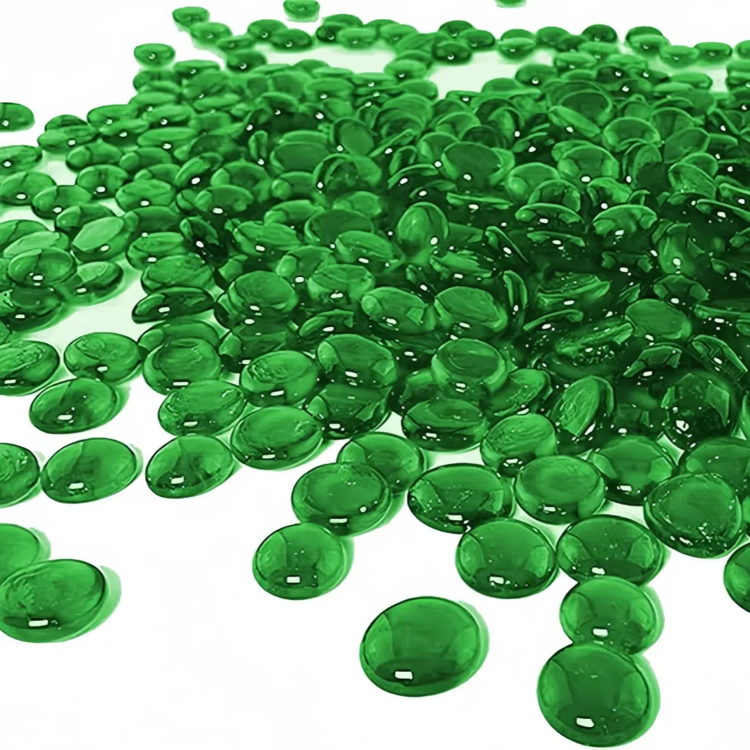 Decorative Glass Pebbles, Stones Beads Rounded Gems Flat Marble, Vase Filler, Fire Artificial Crystal Gemstones for Aquarium