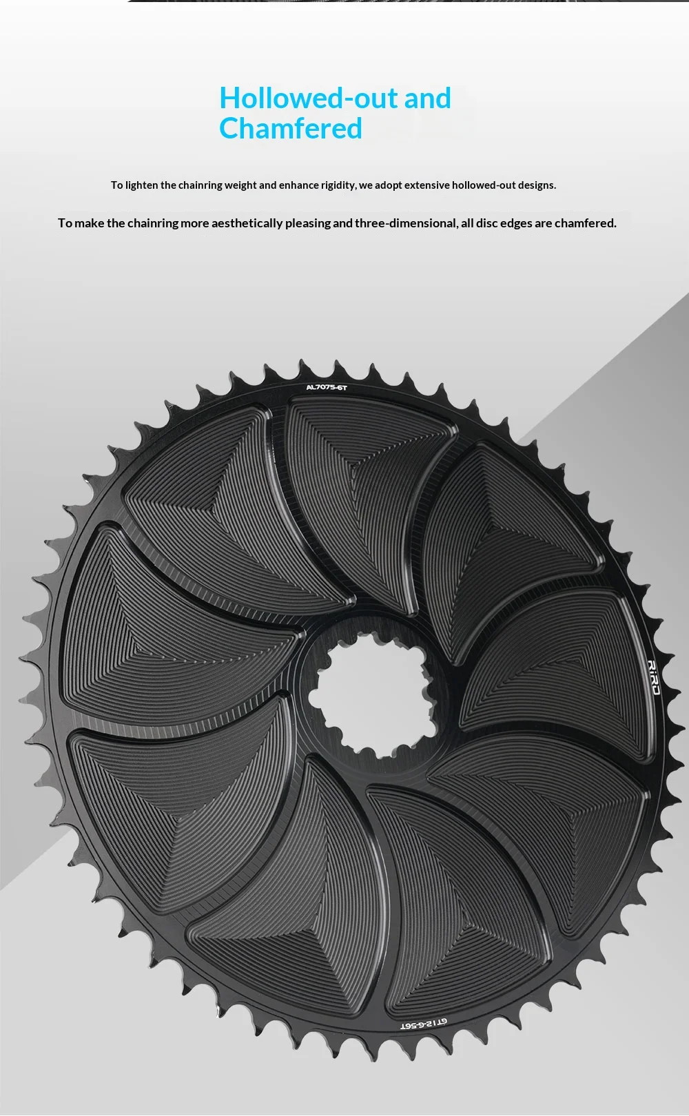 RIRO 3-Bolzen Direktmontage Fahrradkettenblatt Rennrad Narrow Wide Kettenrad 1mm Offset Rennrad Gravel Bike Kettenblatt für SRAM – Detail 3