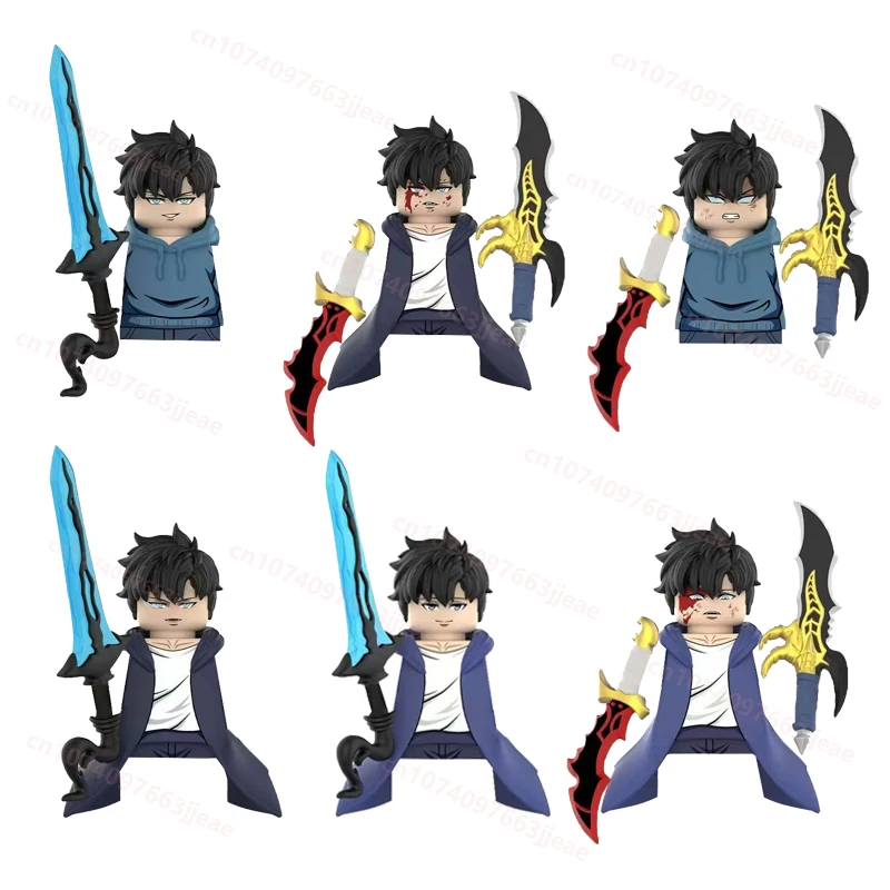 NEW 6/8/16pcs Solo Leveling Sung Jin Woo Building Blocks Set Anime Beru Igris Bellion Action Figure Bricks Decor Doll Toy Gift
