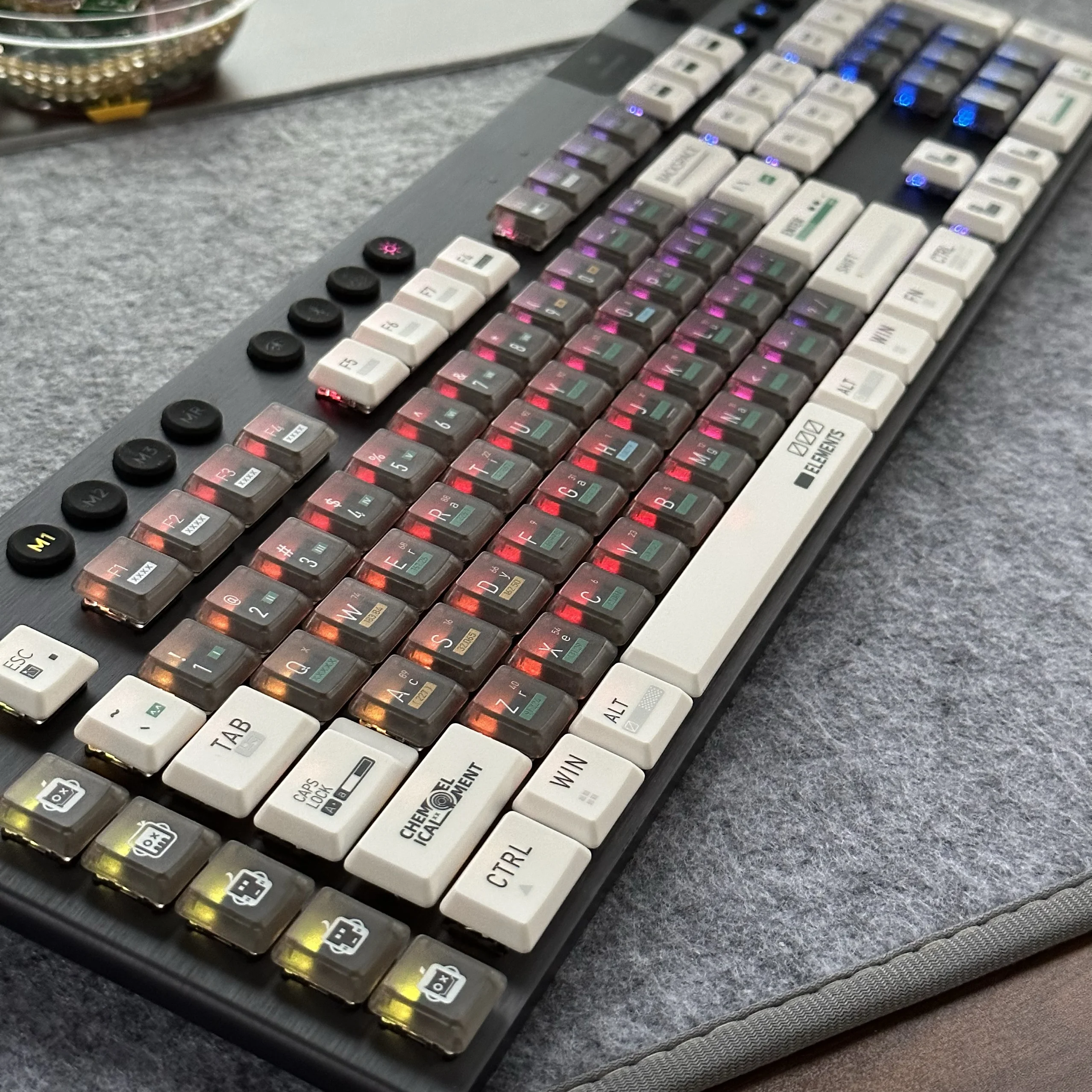 Chemical Element Keycaps,PC+PBT Custom Heart TP Keycap Set Suitable for Logitech G915/G815 Mechanical Keyboard,Only Keycaps