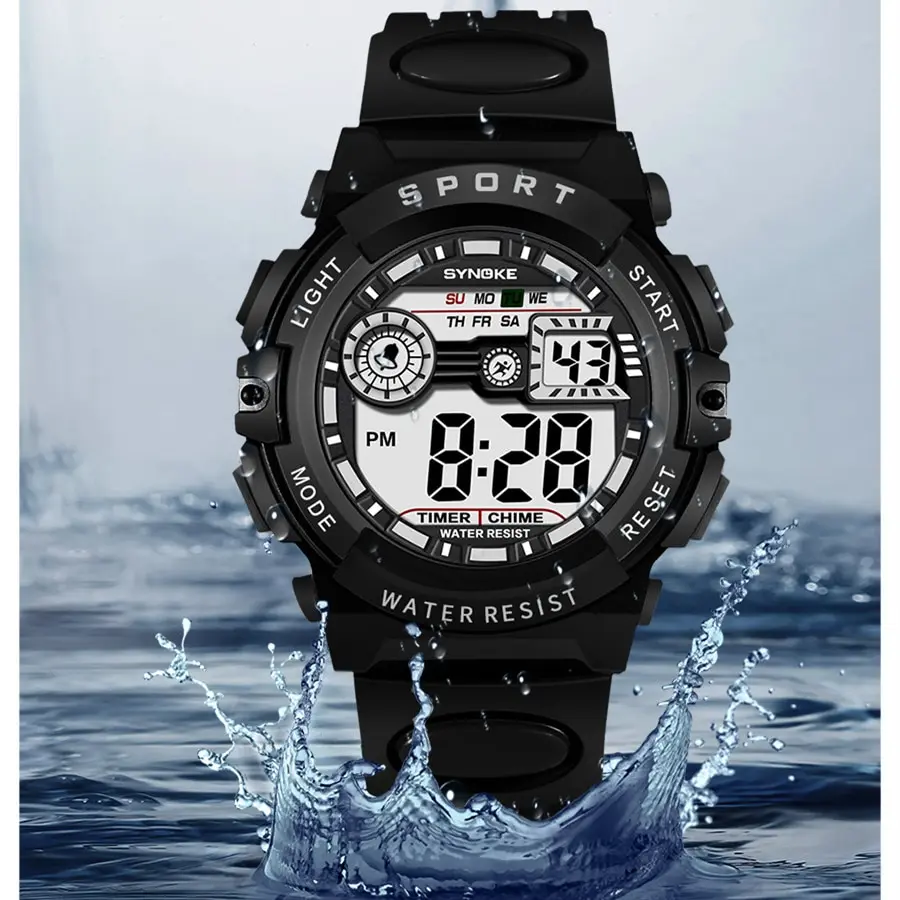 SYNOKE Men Student Movement Digital Watch Waterproof Fall Proof And Shock Resistant Multi Function Sports Watch Boy Luminous