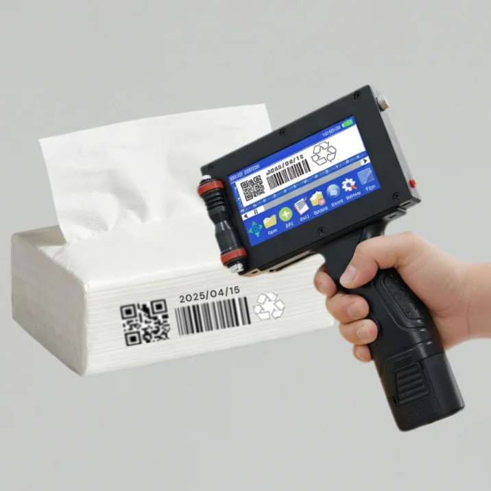 Smart Touch Screen Handheld Battery-Powered Inkjet Printer Fast-Dry Ink for Industrial Coding Marking Plastic Metal Various