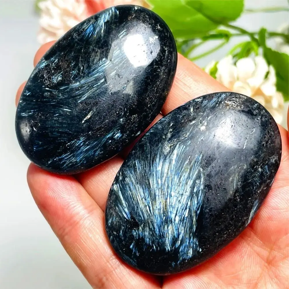 حجر النخيل الطبيعي من Astrophyllite جيب كريستال حجر فلاش أزرق مقتنيات الصخور بلورات الشفاء ديكور المنزل #1