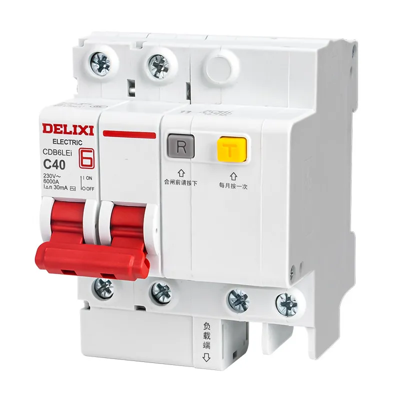 DELIXI CDB6LEi RCBO Circuit Breaker 2P 220V | Upgraded DZ47SLE Leakage Protection with CE Certification