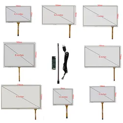 3.5/4.3/5/6.2/7/8/9/10.1 Inch Raspberry Pi Industrial Equipment PC Car Resistance Digitizer Touch Screen Panel USB Driver Board