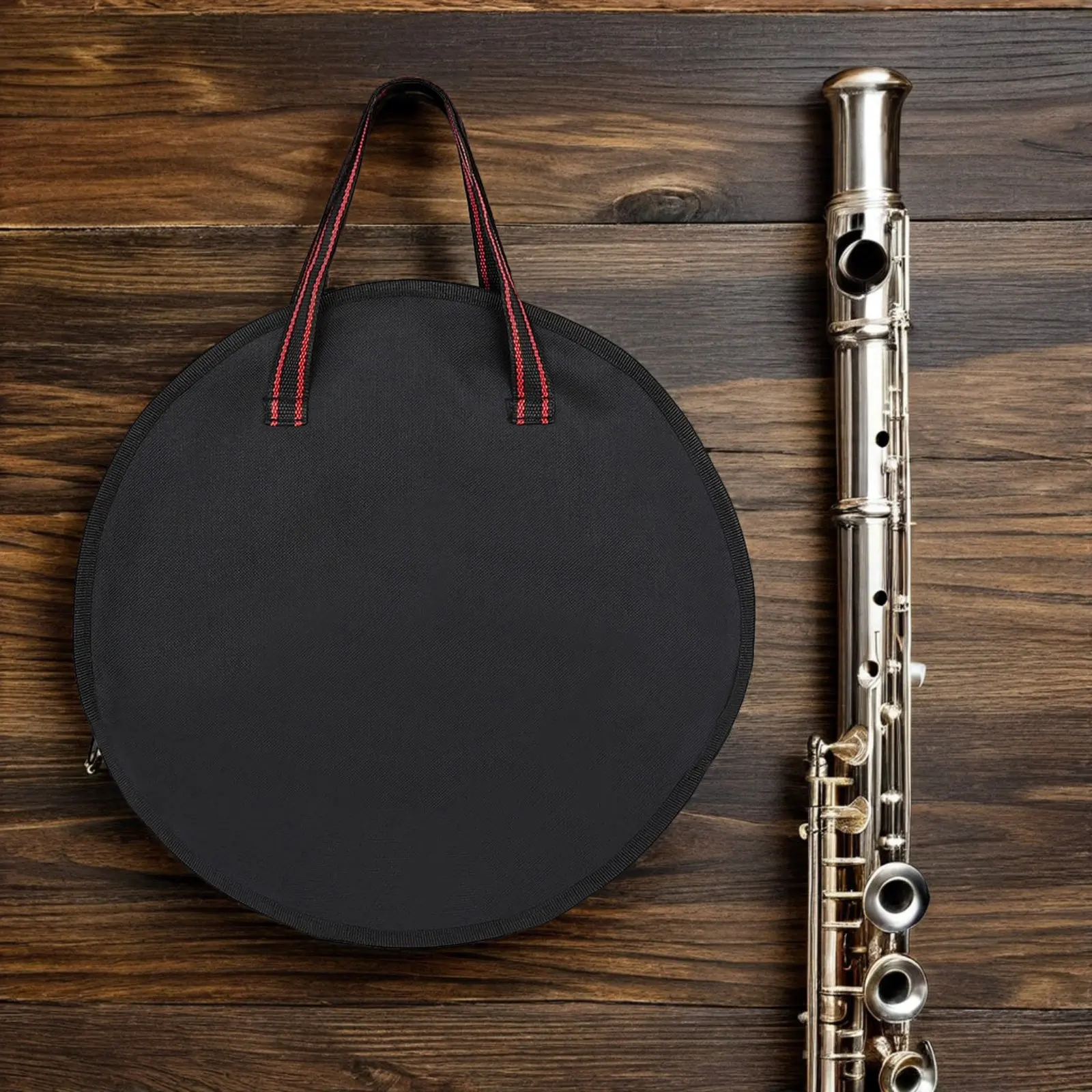 Dumb Drum Bag 12 Inch Waterproof Oxford Cloth Padded Drum Storage Pouch for Practice Pad Drumsticks Studio Rehearsal Travel