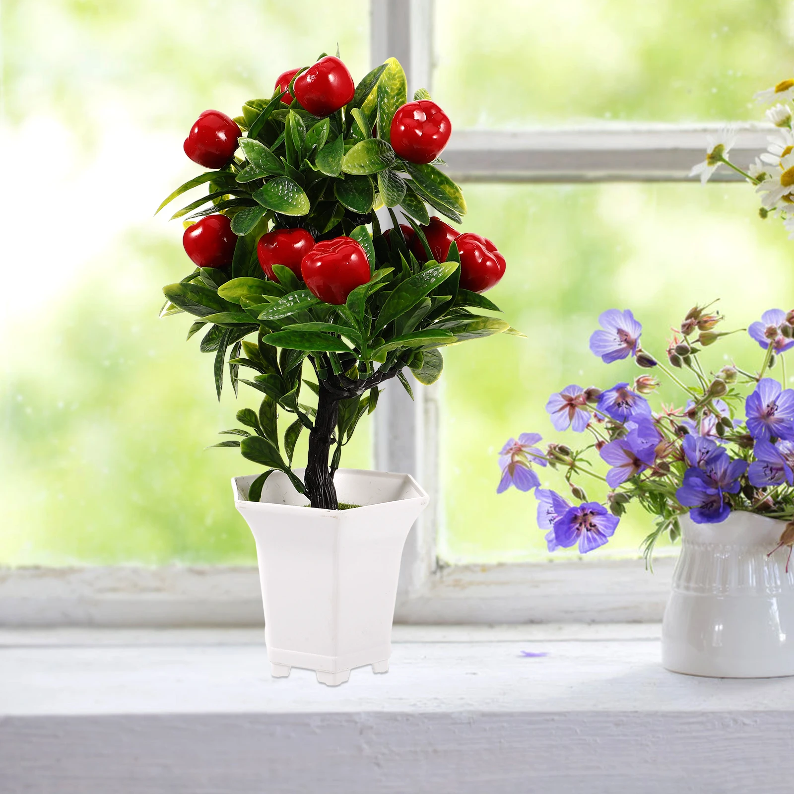 

Artificial Fruit Tree Desktop Adornment Plastic Bonsai for Home Hotel Restaurant Party Gift Long Lasting Look