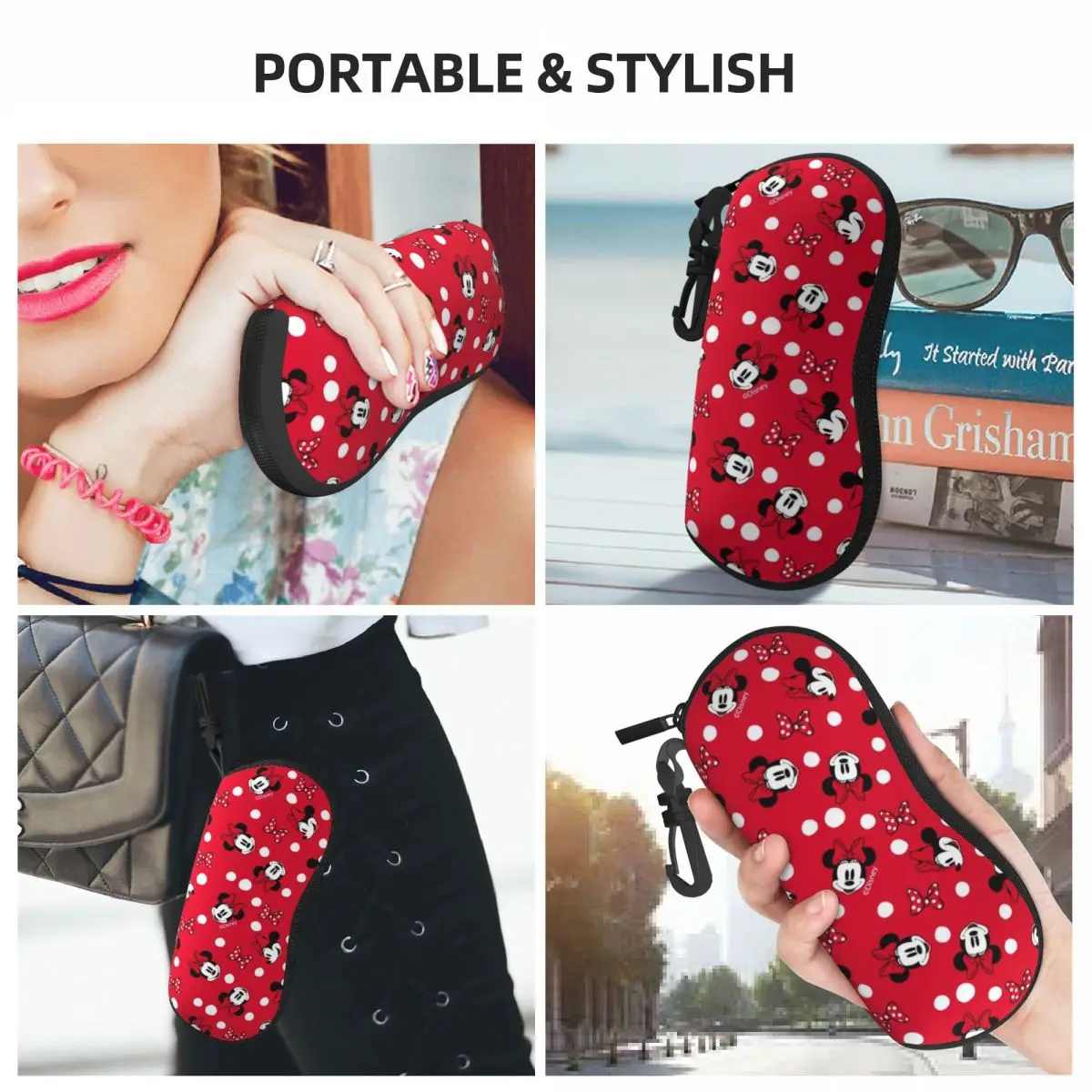 Custom Minnie Mickey Mouse Cartoon Animation Glasses Case Stylish Shell Eyeglasses Case Sunglasses Box