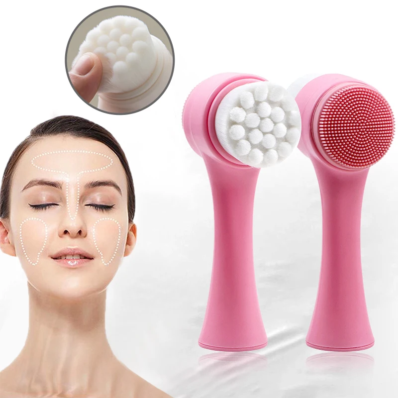 Doppelseitiger Gesichtsreiniger Mitesser Entfernen Produkt Manuelle Massage Porenreiniger Peeling Gesichtsbürste Gesichtsbürste Werkzeug