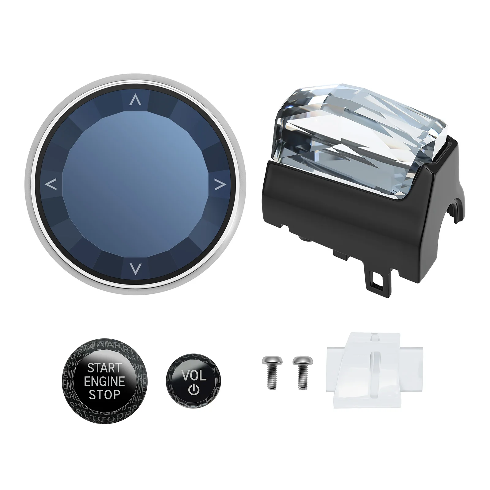 スワロフスキー　クリスタル　4点セット 4-piece Set Crystal Glass Paddle Button Shifter Knob For BMW G20