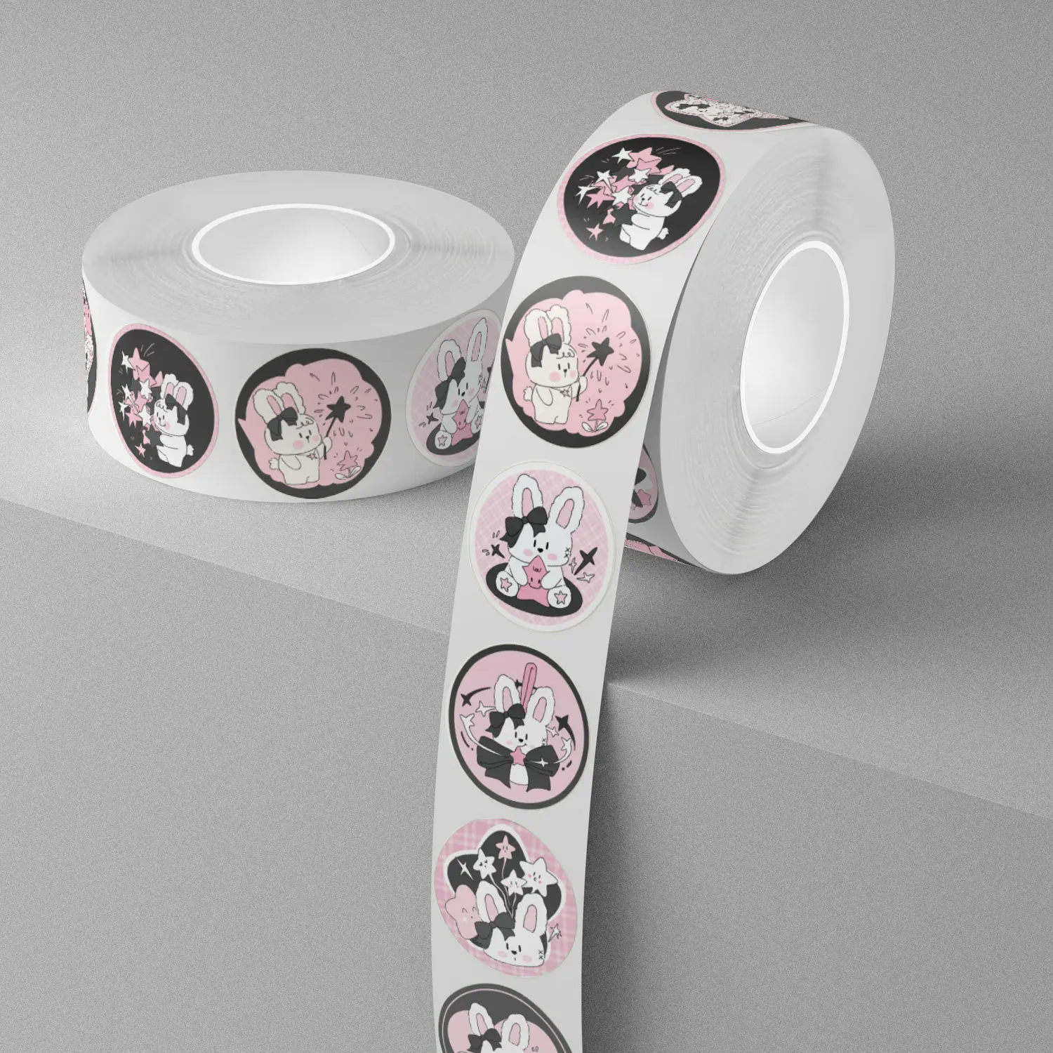 500pcs/Roll Cartoon Cute Animal Rabbit Sealing Sticker DIY PVC Laptop Decals Decoration Stiker Reward Gift Toys