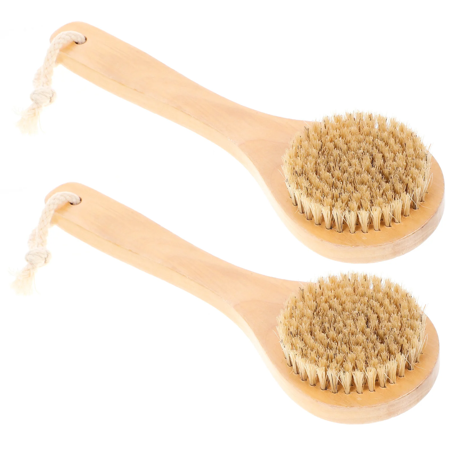

2Pcs Flexible Elastic Pig Bristle Bath Brushes Deep Cleansing Skin Exfoliation Back Scrubbing Gift Idea Light Brown
