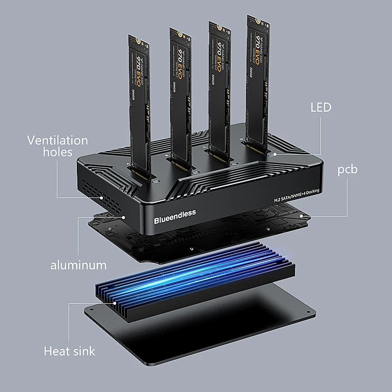 Четырехбитный m.2 двухпротокольный жесткий диск базовый nvme/sata твердотельный накопитель Тип Коробка для мобильного жесткого диска