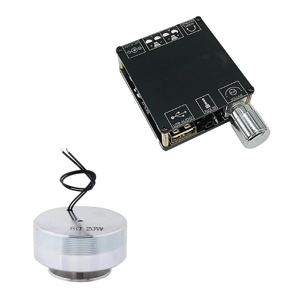 Vibration Full Range Speaker+ Amplifier 44mm Audio Mini Portable 4/8 Ohm 25W Resonance Speakers R44-F11