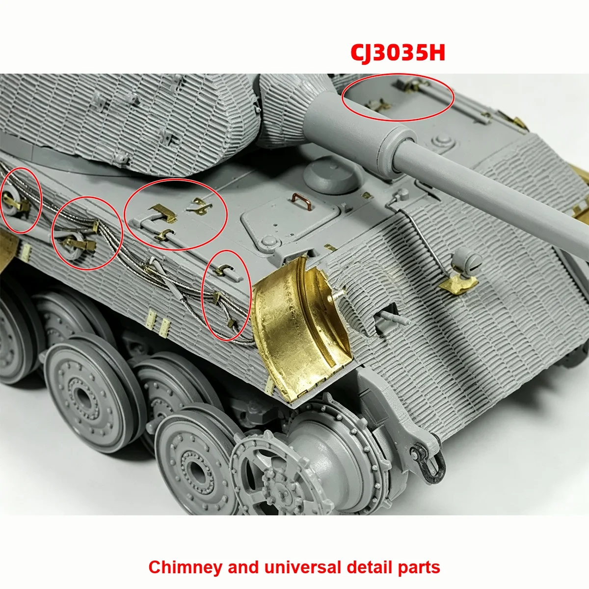 1/35 Modellbausatz Diorama Miniatur PE Panzer King Tiger II Upgrade-Teile Unbemalter Lufteinlassgitter Auspuff Universal DIY – Detail 7
