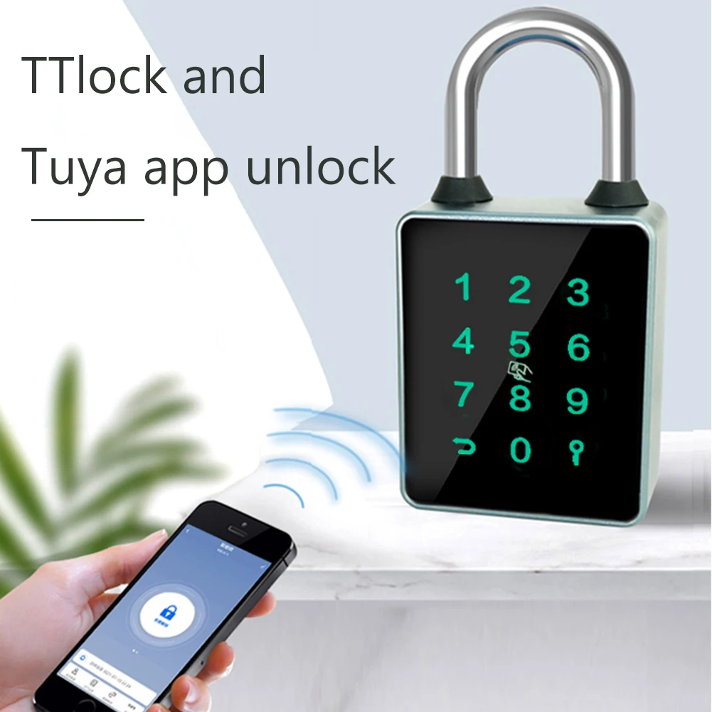 TUYA/TTLOCK APP Anti Theft Padlock Keyless Drawer Safety Lock Aluminum Alloy IP65 Waterproof for Cabinet Backpack