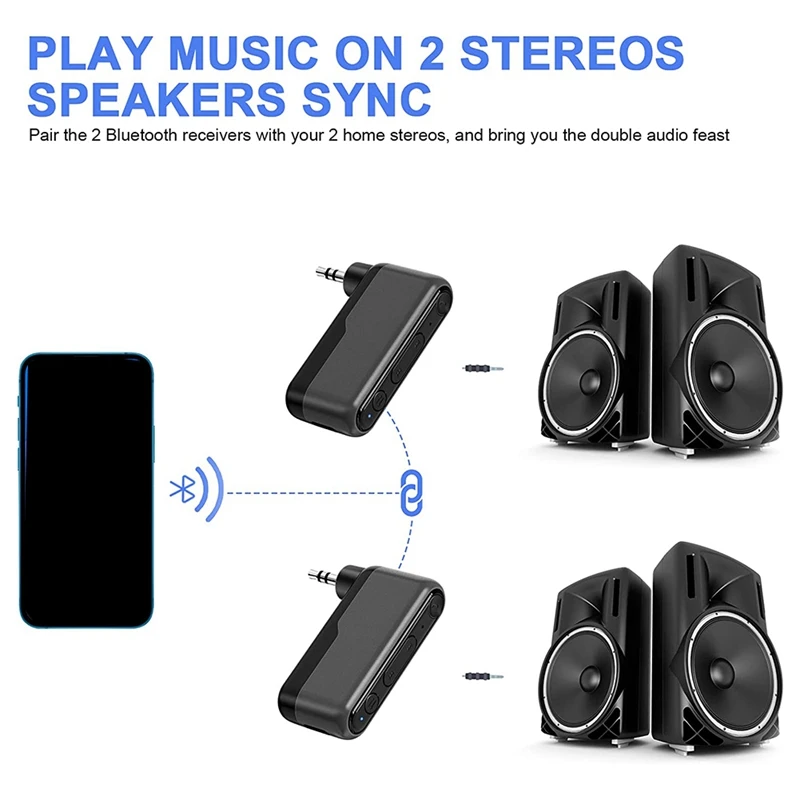 Bluetooth 5.3 Car AUX Adapter Wireless Bluetooth Adapter Bluetooth Car Adapter For Car/Home Stereo