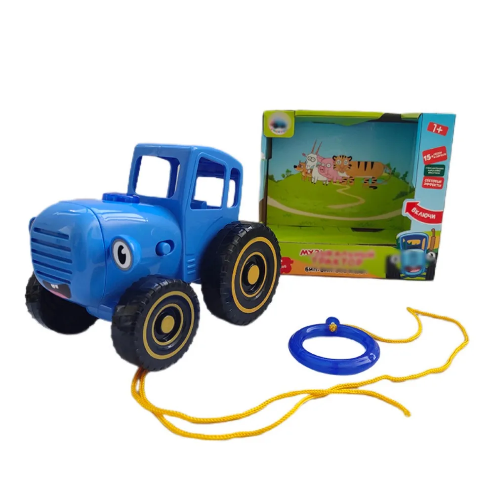 Neues frühes Lernspielzeug, kleines Auto, Mini-Spielzeug, Automodell, Bauer, blauer Traktor, blaues frühes Lernen, Zugdraht, Automodell, Spielzeug für Kinder