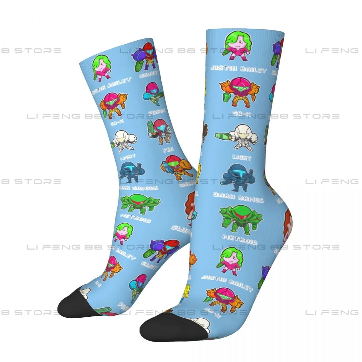 Metroid Samus Aran Game Metroid Samus Aran Game Unisex Winter Socks Windproof Happy Socks Street Style Crazy Sock