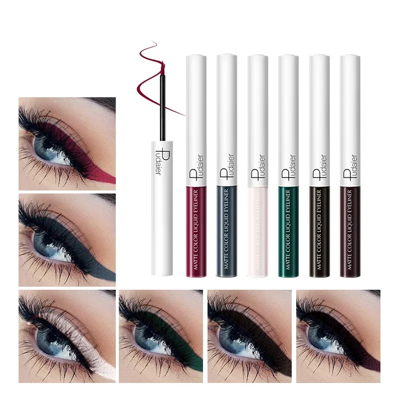 Free Shiping Matte Quick Drying High Pigment Eye Liner Pen Makeup Colorful Liquid Eyeliner Waterproof Long Lasting Liner Pencil