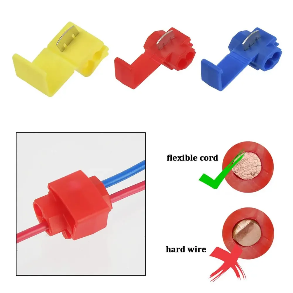 

Wire Cable Connectors Lock Electric Quick Splice Terminals Crimp Non Destructive Without Breaking Line AWG 22-18 Gadget