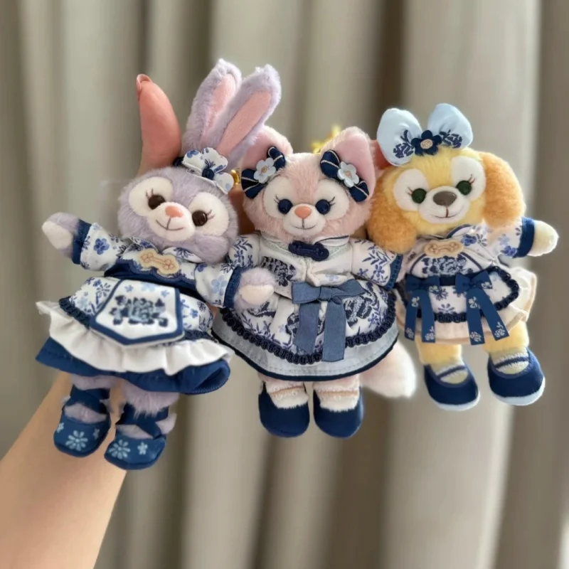 

Disney Blue And White Porcelain Cake Star Delulinna Belle Plush Stuffed Toys Kawaii Dolls Keychain Bag Decoration Girls Gift
