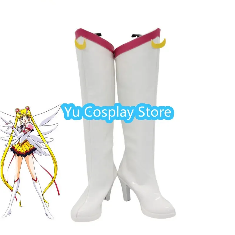 

Yu-Cosplay Tsukino Usagi Cosplay Shoes PU Leather Shoes Halloween Carnival Boots Cosplay Props Custom Made