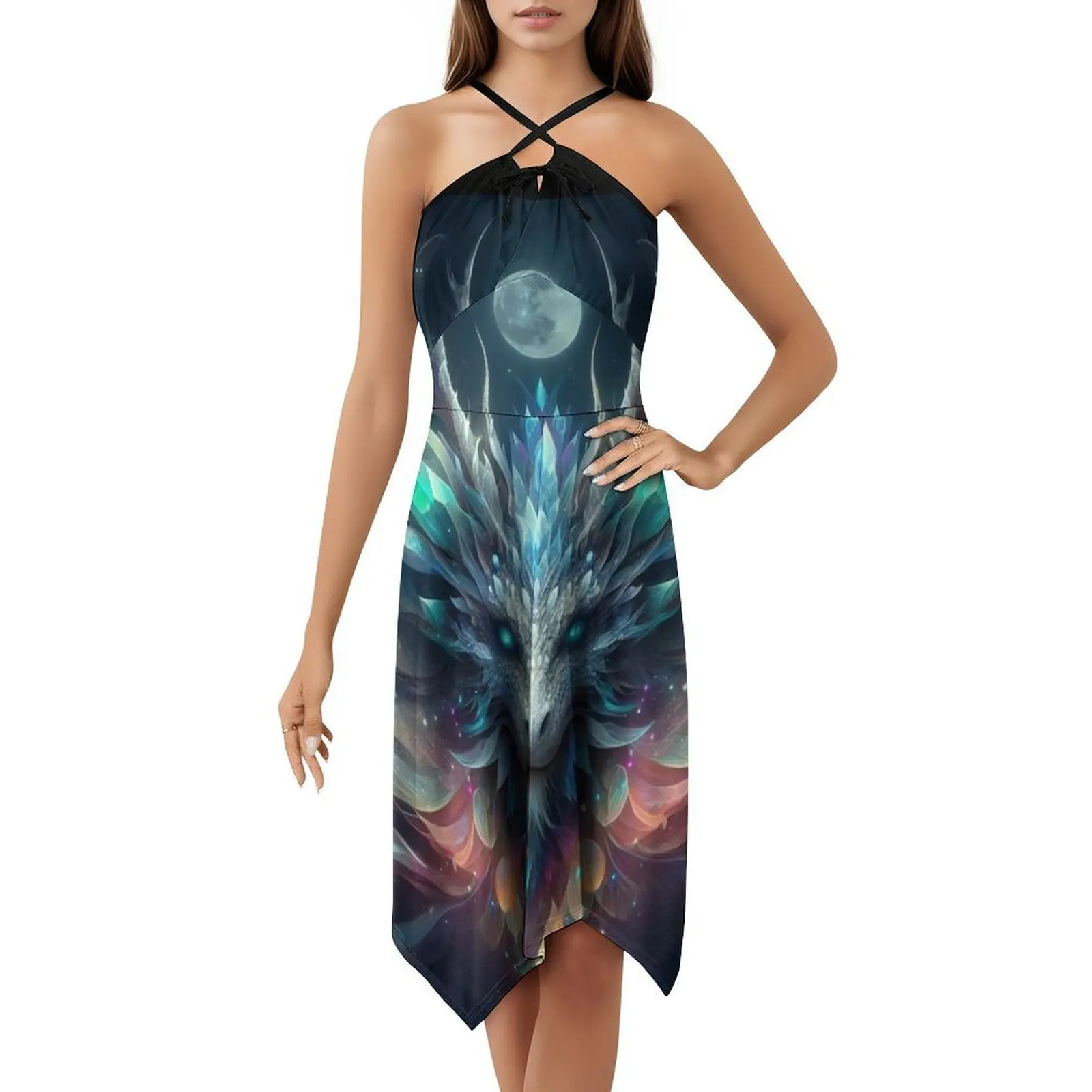 فستان تنين على الطراز الكوري للنساء فستان كاجوال أنيق للحفلات أو الارتداء اليومي فستان التنين جالاكسي دراجون مون #5